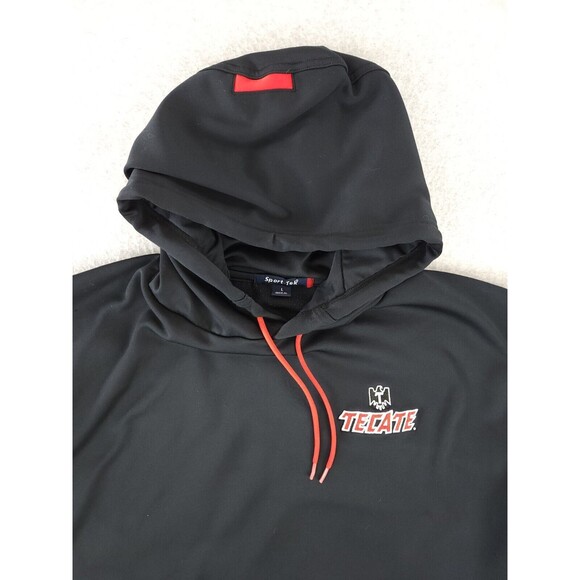 Tecate Beer Pullover‎ Hoodie Black Red Promotional Pocket Sweatshirt Size Large - Picture 6 of 14